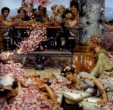 Orgy scenes, such as the one depicted in Roses of Heliogabalus by Alma Tadema, did not exist, according to Dr Alastair Blanshard. 